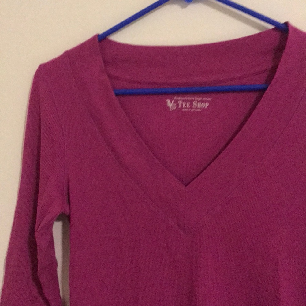 Magenta Ribbed Top - Picture 2 of 3